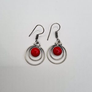 White metal earring